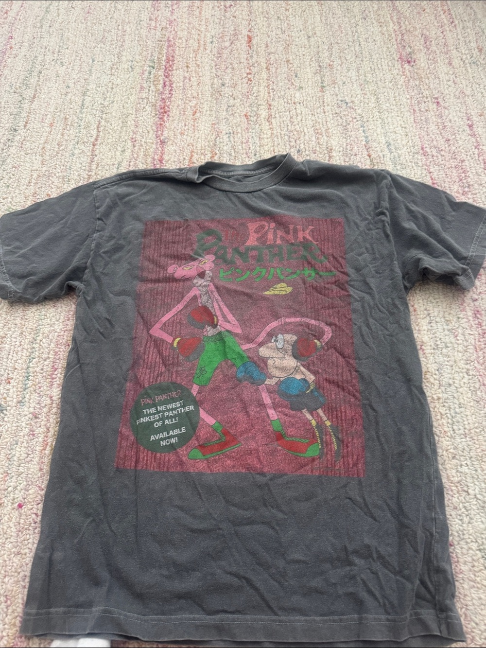 Pink Panther Graphic Tee - Charcoal